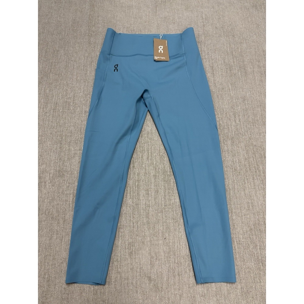 NEW On Cloud Running Studio Tights 7/8 Pants Womens Small Niagara Blue 24" NWT